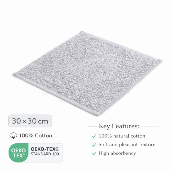 Bebe Basic Cotton Baby Towel  Art.285886 Grey Puuvillane froteerätik 30x30 cm (100% puuvill)