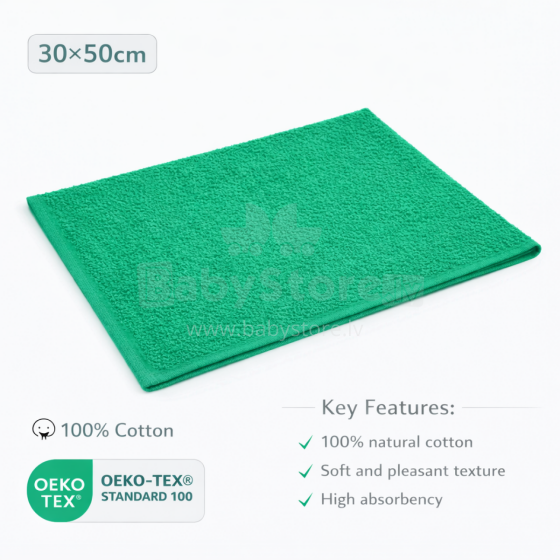 Bebe Basic Cotton Baby Towel  Art.285892 Green  Puuvillane froteerätik 30x50 cm (100% puuvill)