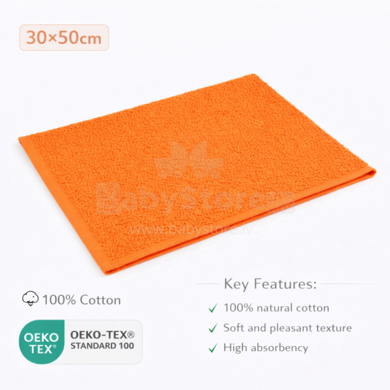 Bebe Basic Cotton Baby Towel  Art.285894 Orange  Puuvillane froteerätik 30x50 cm (100% puuvill)