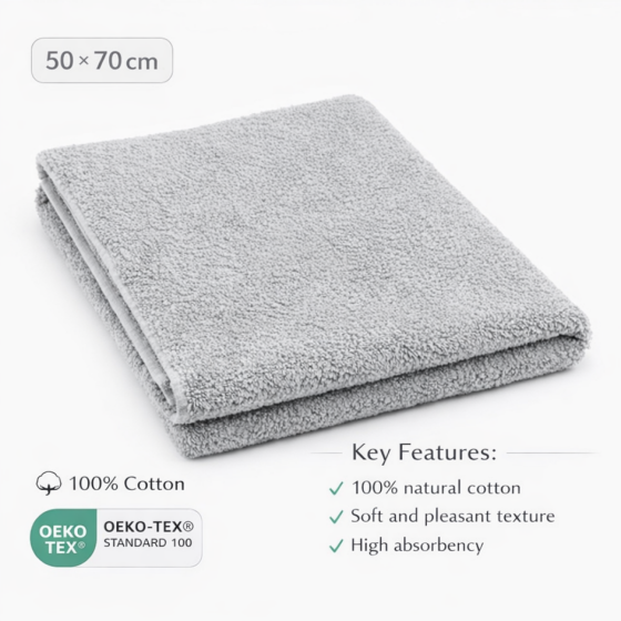 Bebe Basic Cotton Baby Towel  Art.285897 Grey  Puuvillane froteerätik 50x70cm (100% puuvill)