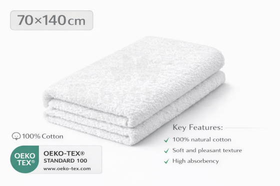 Bebe Basic Cotton Baby Towel  Art.285906 White  Puuvillane froteerätik 70x140 cm (100% puuvill)