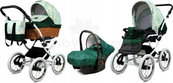 Babylux Classic Art.286133 Green Daisy Klassikaline 3-ühes lapsevanker