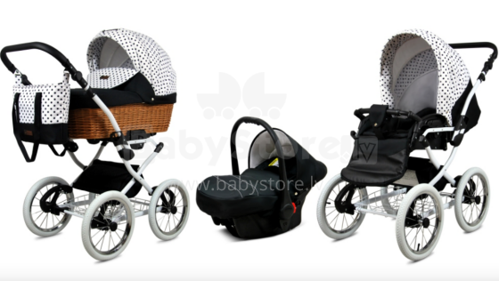 Babylux Classic Art.286150 White Dots Klassikaline 3-ühes lapsevanker