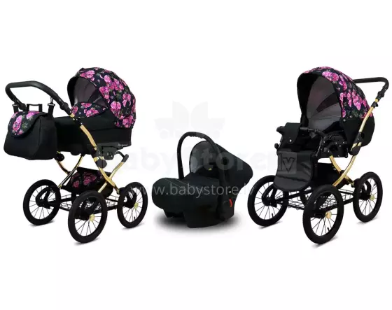 Babylux Margaret Gold Art.286153 Bouguets Peony  Klassikaline 3-ühes lapsevanker