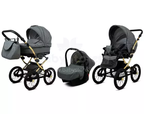 Babylux Margaret Gold Art.286155 Grey Flex  Klassikaline 3-ühes lapsevanker
