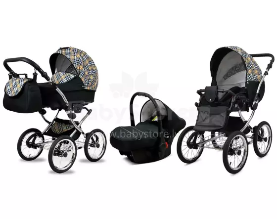 Babylux Margaret Exclusive Art.286178 Gold Grille Klassikaline 3-ühes lapsevanker