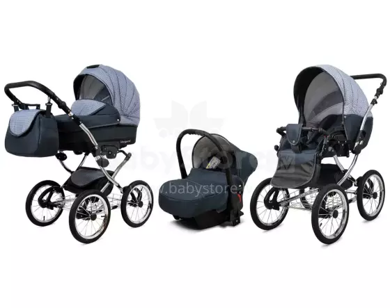 Babylux Margaret Exclusive Art.286180 Magic Grey Klassikaline 3-ühes lapsevanker