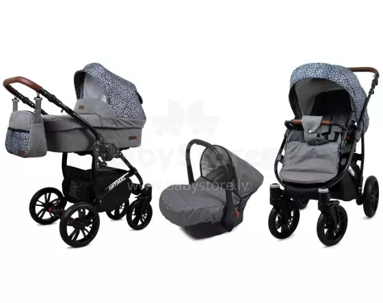 Babylux Optimal Art.286505 Silver Stone Universaalne 3-ühes jalutuskäru