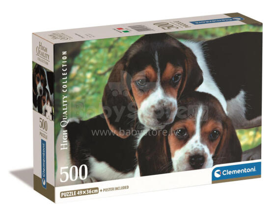 Puzzle 500 HQC BEAGLE PUPPIED Plakat Clementoni 35536