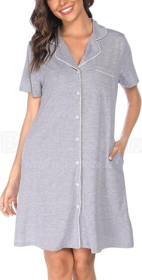 Italian Fashion Nightdress Art.286687 Light Grey Ночная рубашка для беременных / кормления на пугвицах