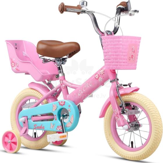 Glerc Kids Bike Wheels Collas 12'  Art.287139 Rosa Laste kaherattaline jalgratas lisaratastega