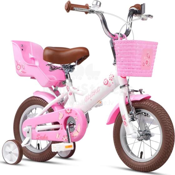 Glerc Kids Bike Wheels Collas 12'  Art.287140 White Laste kaherattaline jalgratas lisaratastega