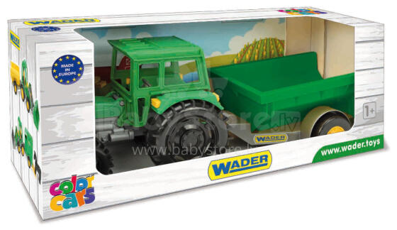 WADER 35022 Traktor Farmer koos haagisega karbis