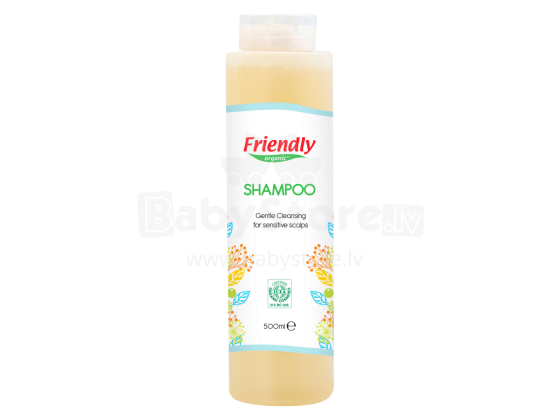 Friendly Organic Shampoo  Art.287533 seebivaba orgaaniline ja lõhnatu juuste- ja kehapesuvahend beebidele, 500 ml