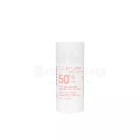Alphanova Sun SPF50+  Art.287565 päikesekaitsepulk SPF50+ lõhnavaba ja hüpoallergeenne tundlikule nahale, 17ml