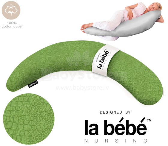 La Bebe™ Moon Cotton Maternity Pillow Art. 5-171 Wild Life. Suur Memory Foam täidisega raseduspadi (eriti pehme ja vaikne täidis)
