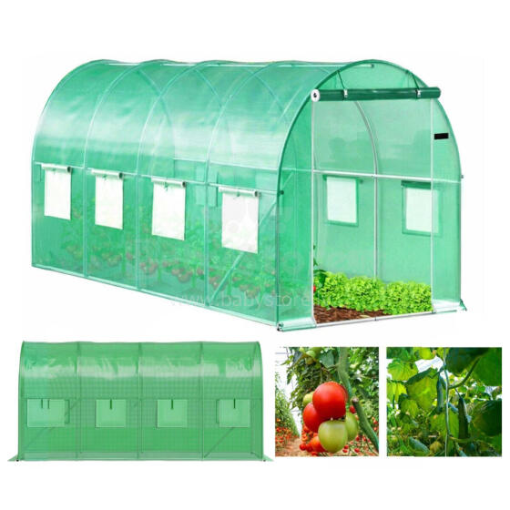 Kilekasvuhoone tunnel 6x3x2 m 18 m² metallraam UV-kile