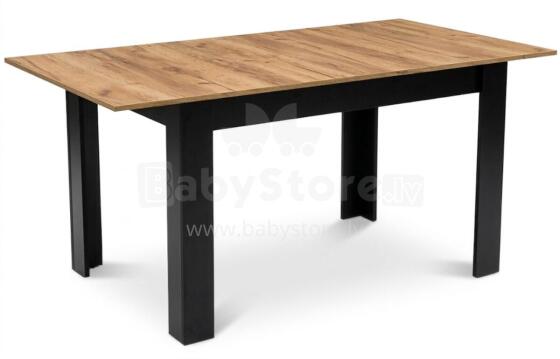 Kokkupandav ristkülikukujuline laud 120-160x80 cm kööki või söögituppa 4-6 inimesele, tamme craft