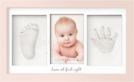 Baby Handprint and Footprint Maker Set Art for Baby Art.288166 Pink Kolmekordne puitraam