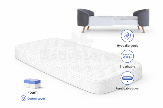 La Bebe™ Fly Bed Art.288276  Laste poroloonmadrats 66x136x9 cm (Ühildub Ingvartiga)