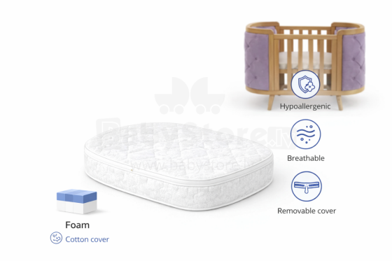 La Bebe™ Boho Bed Art.288283  Laste poroloonmadrats 68x87x7cm (Ühildub Ingvartiga)