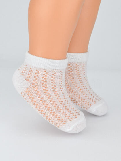 NOVITI SB117-G-01 Baby Jacquard Socks White 0-6m