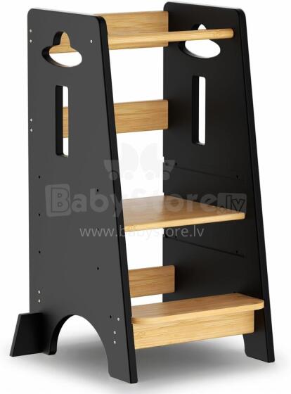 Cosyland Wooden Learning Tower Art.288718 Black Puidust köögitool/aste väikelastele