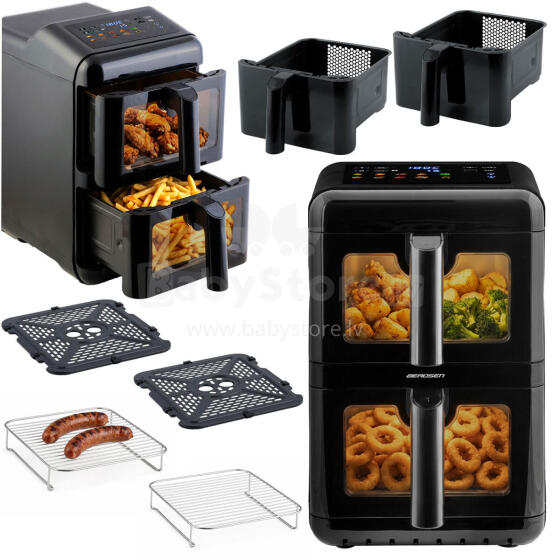 Vertikaalne kahekambri õlivaba fritüür 11,6 l Air Fryer Berdsen 3000W BD-663