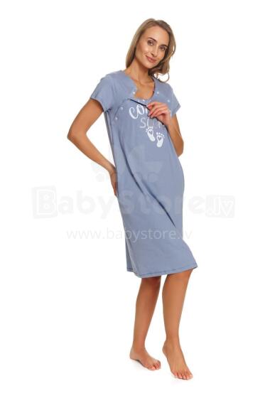 Doctornap  Cotton Night Dress Art.TCB.7459.SKY_BLUE.S.01  Хлопковая ночная рубашка для беременных/кормления