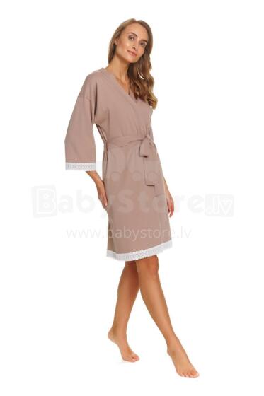 Dobranocka Art.SWW.7461.BEIGE Puuvillane hommikumantel rasedatele naistele