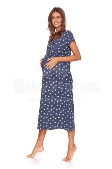 Doctornap  Cotton Night Dress Art.TM.4119.DEEP_BLUE Хлопковая ночная рубашка для беременных/кормления