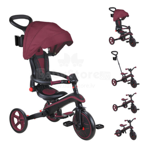 GLOBBER tricycle Explorer Trike Foldable 4in1, burgundy, 732-202-2