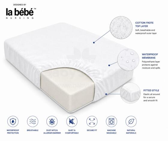 La Bebe™ Waterproof Air Comfort  Mattress Protector Art.290756 Laste veekindel madratsikate puuvillase kattega 120x60 cm