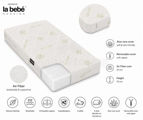 La Bebe™ Royal Air Fiber Aloe Vera Mattress Art.290775 Laste ortopeediline madrats eemaldatava kattega, 120x60cm