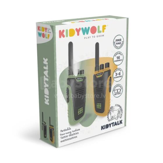 KIDYWOLF kahesuunaline raadioside komplekt lastele ja täiskasvanutele, roheline/oranž, kuni 6 km, KIDYTALK-GO
