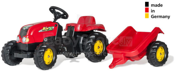 RollyKid-X pedāļu traktors ar piekabi