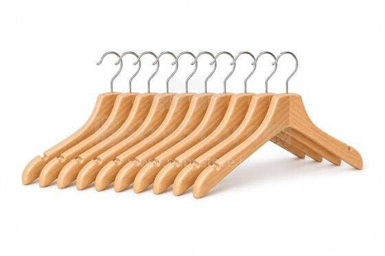 Bebe Basic Cloth Hanger Art.291995 riidepuu, naturaalne värvitoon, 10pk