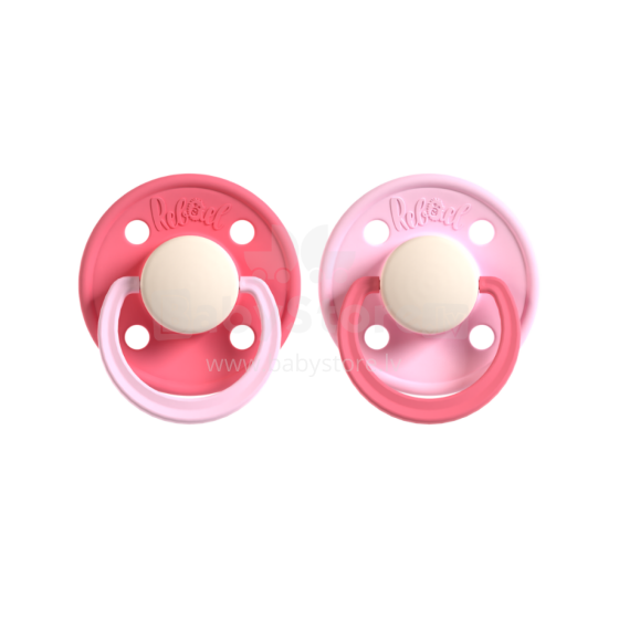 Rebael Round Latex Art.291997 Flamingo Pacifier (nipple) made of 100% natural rubber 6+ months (2 pcs.)
