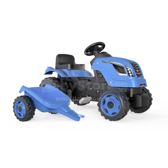 Smoby Traktor Blue Farmer XL koos käruga