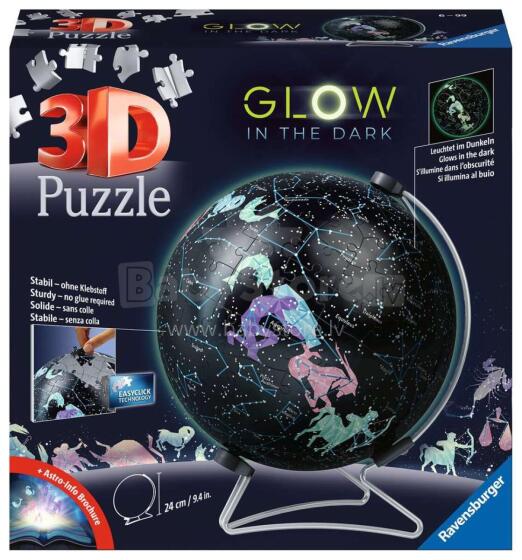 Ravensburger 3D pusle pall, helendav pimedas, 180 tk, astroloogia