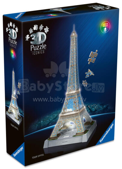 Ravensburger 3D Pusle LED Valgusega: Eiffeli Torn