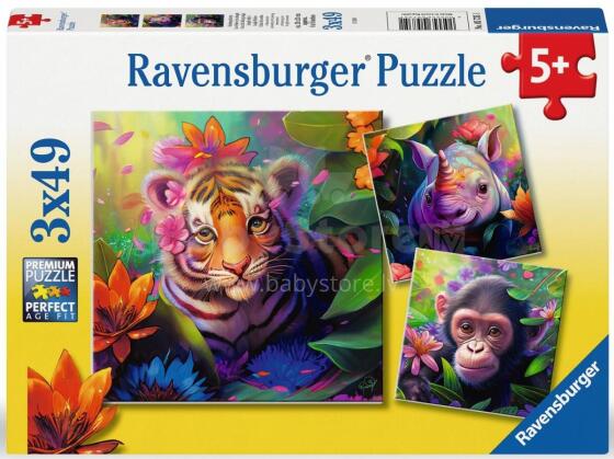 Ravensburger pusle 3x49 tk Laste džungel