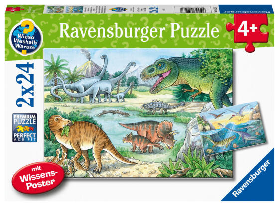 Ravensburger pusle 2x24 tk dinoosid