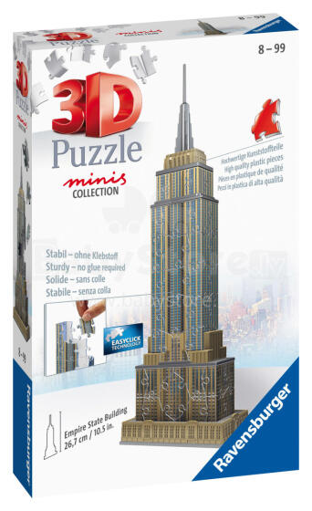 
Ravensburger 3D mini pusle 66 tk Empire State Building