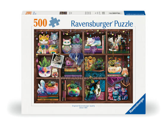 Ravensburgeri pusle 500 tükki: Kassi ja sukulentide pusle