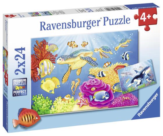 Ravensburger Pusle 2x24 tk Värvikas Allveemaailm