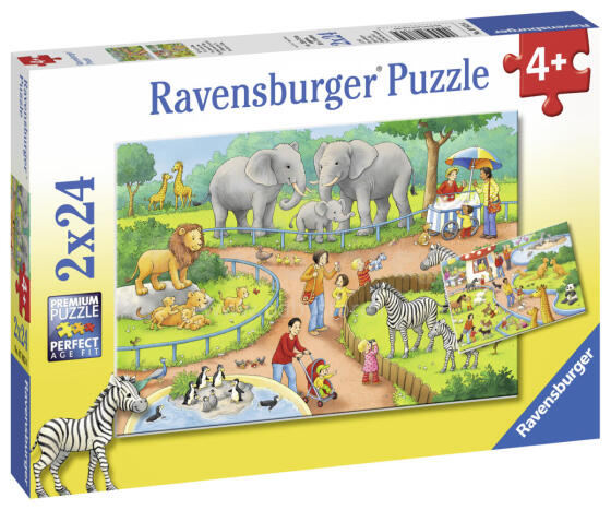 Ravensburger pusle 2x24 tk A Day at the Zoo