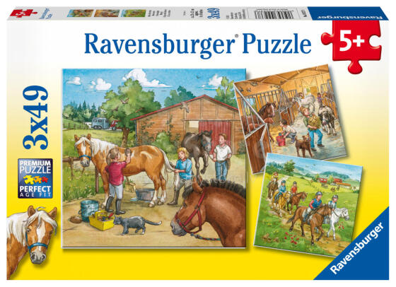 Ravensburger Puzzle 3x49 tk Hobustega päev