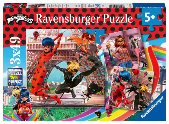 Ravensburger Puzzle 3x49 tk Miraculous