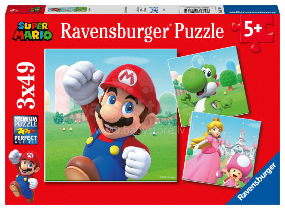 Ravensburger Puzzle 3x49 tk Super Mario